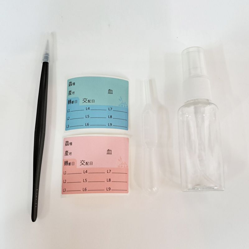 快樂蟲拜 【工具組】尖鑷子、飼育紀錄貼紙、小滴管、小噴瓶   昆蟲竹節蟲葉脩蟋蟀螽斯蝴蝶