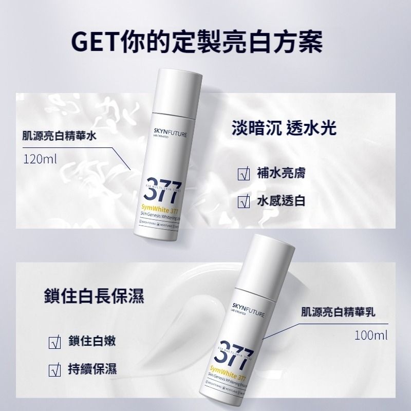 [肌膚未來]  377肌原淨白精華水+乳