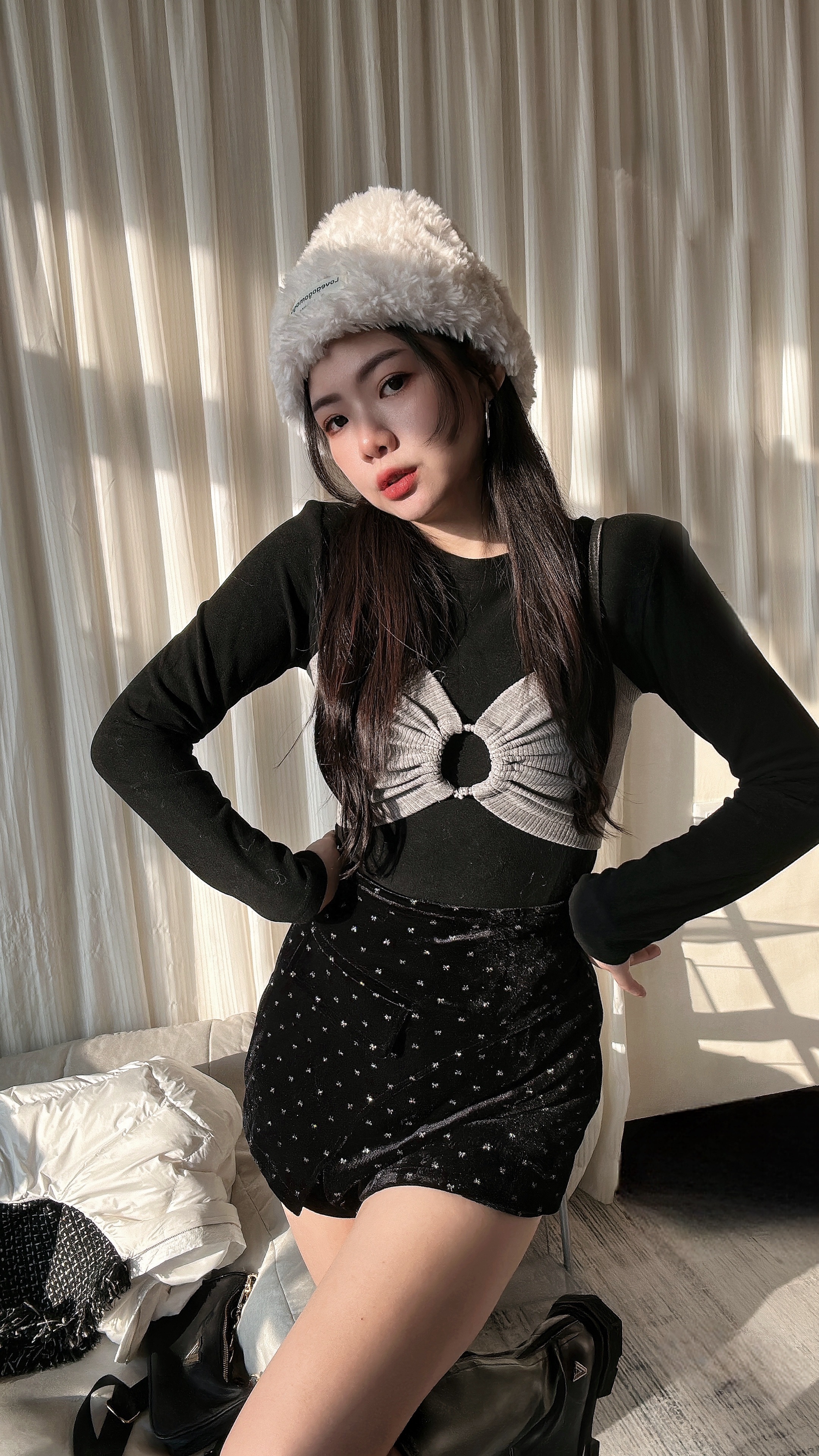 設計感抹胸吊帶+內搭 兩件套