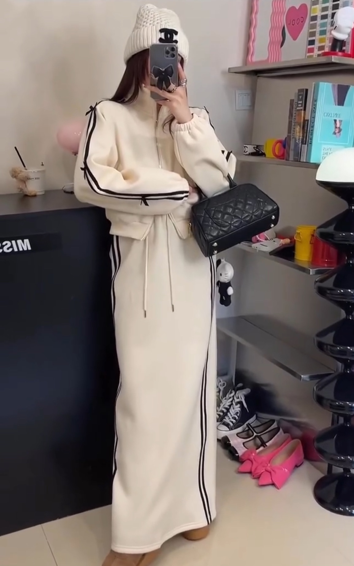 🇰🇷韓國小蝴蝶結袖+長裙 套裝