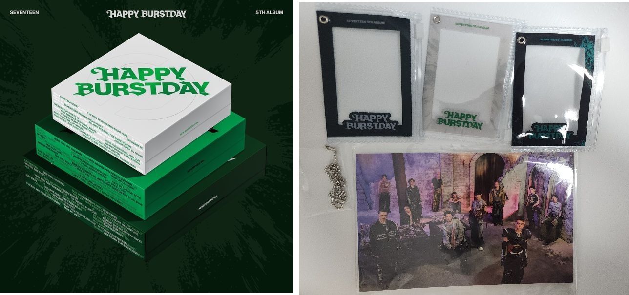 全新未拆 正規五’HAPPY BURSTDAY’整套專輯+WVS預購相框+糖果卡套*3