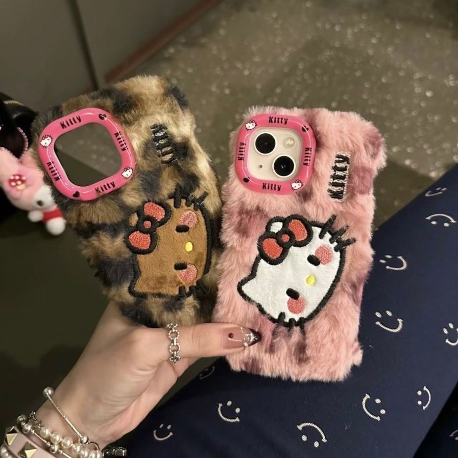 ✨毛絨豹紋Kitty手機殼（限🍎）✨