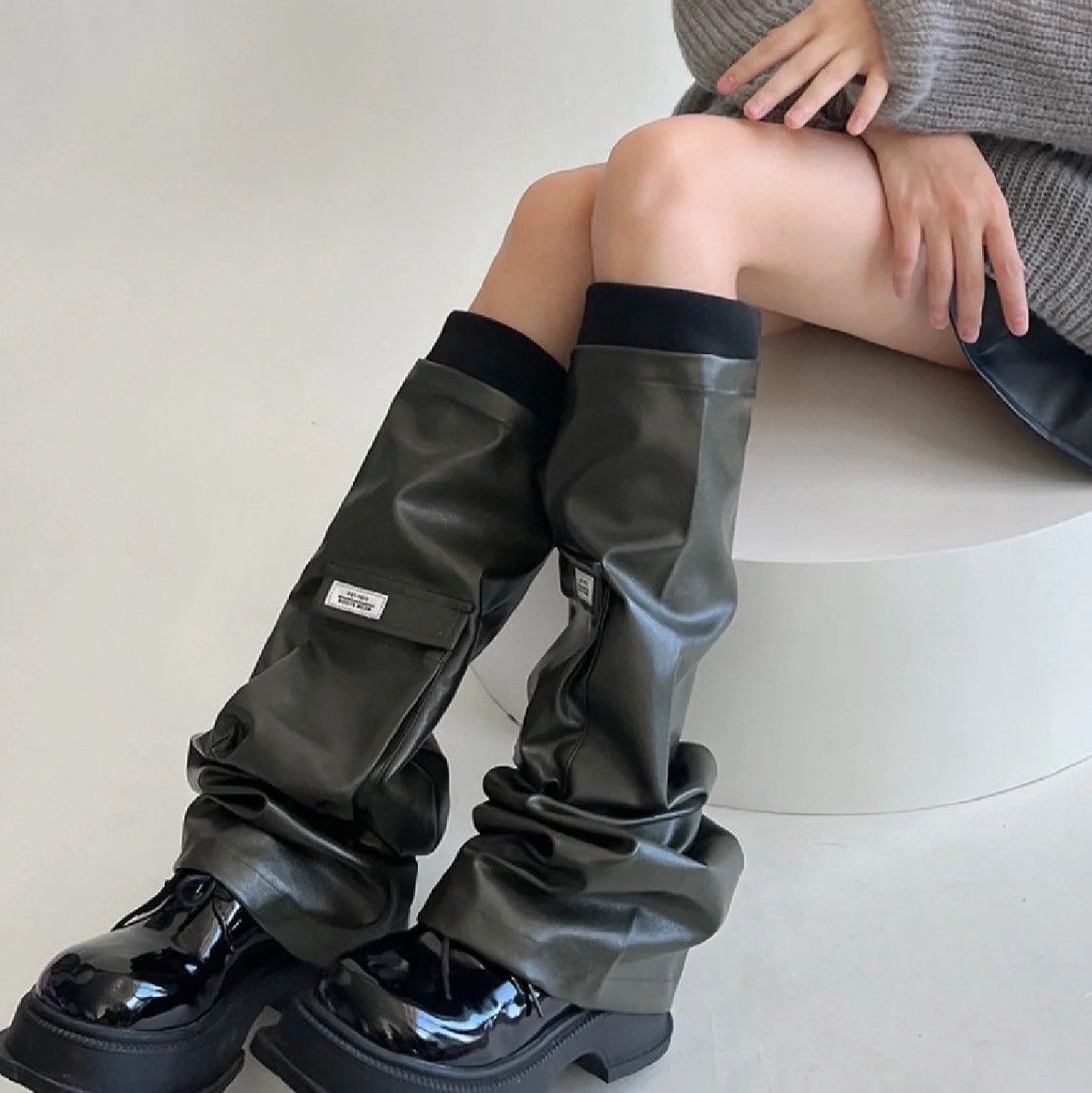 ✨爆款口袋軟皮革防水過膝襪/靴套✨