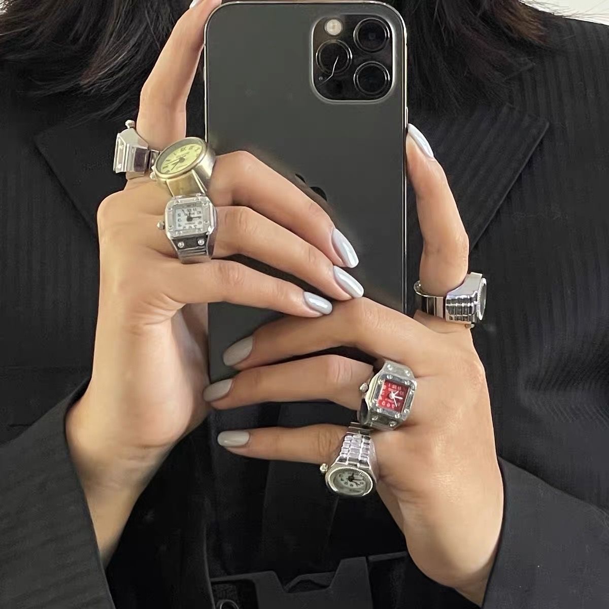✨時尚經典復古迷你小手錶戒指✨