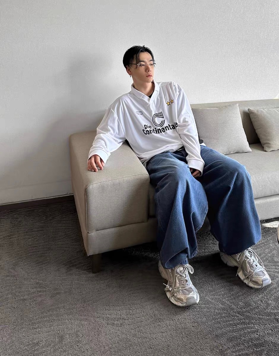 美式高街復古設計薄長袖衛衣