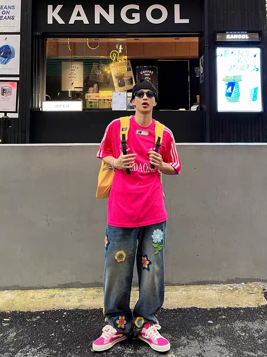 原創小眾針織刺繡花兒牛仔褲👖🌸