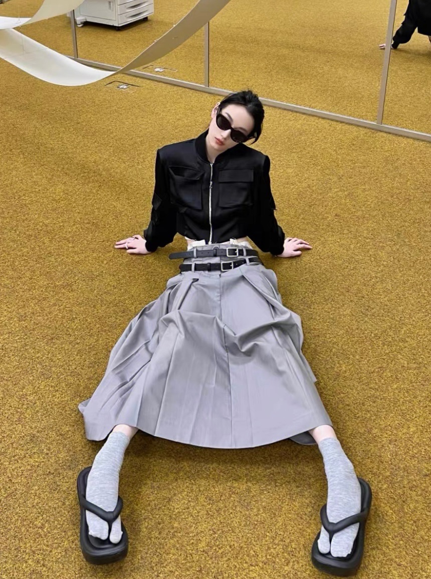 雙腰頭復古百褶裙🆕