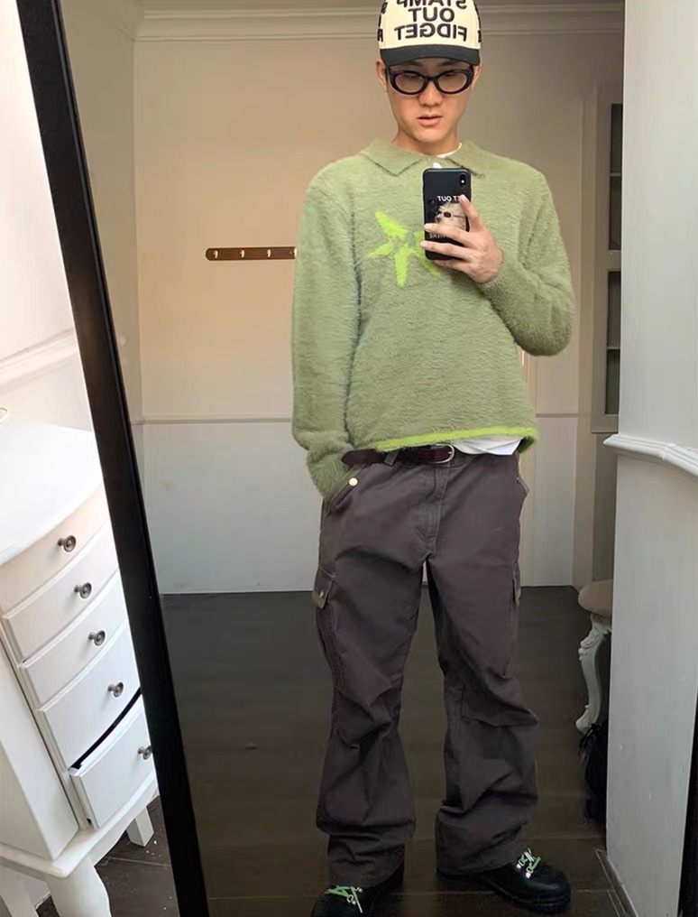 🥑綠短板針織毛衣