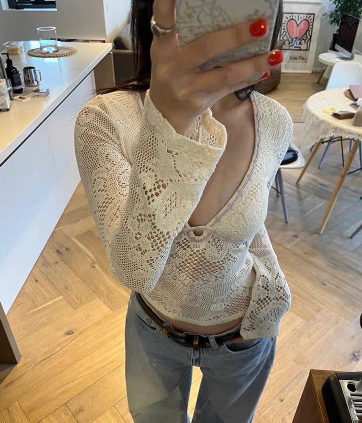 蕾絲針織超性感V領