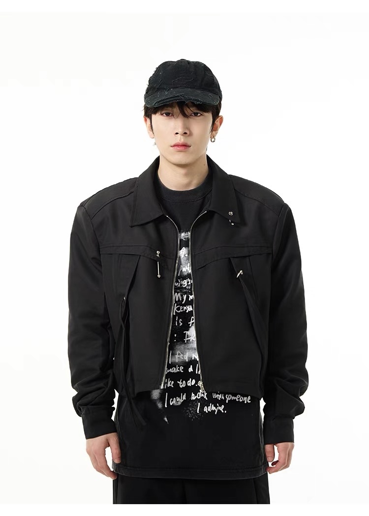 小眾金屬設計短版夾克