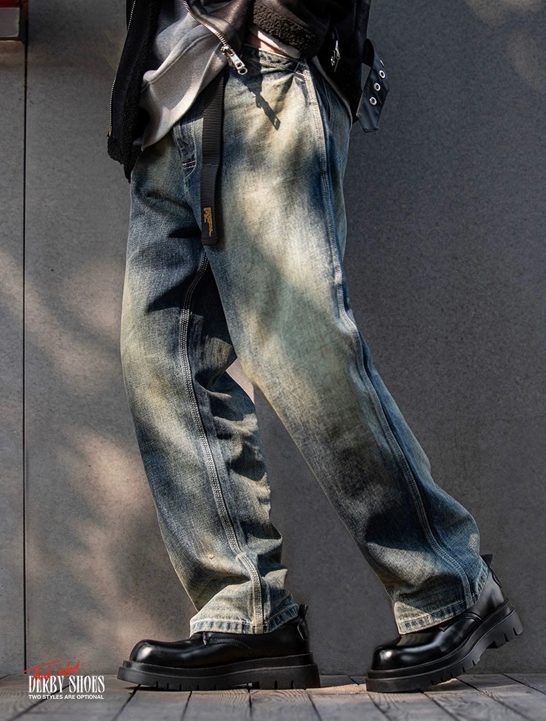 德比鞋大圓頭厚底休閒皮鞋👞