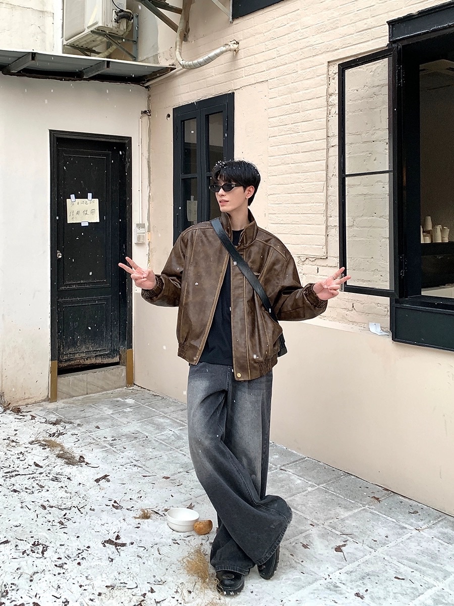 美拉德復古立領皮外套🧥