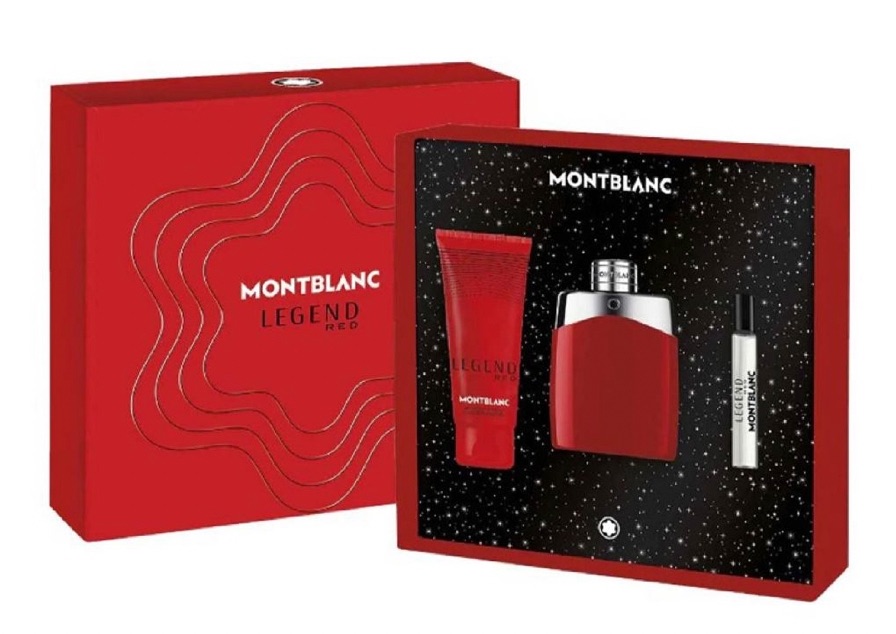 MONTBLANC萬寶龍-傳奇烈紅-男性淡香精100ml 禮盒（三件組）