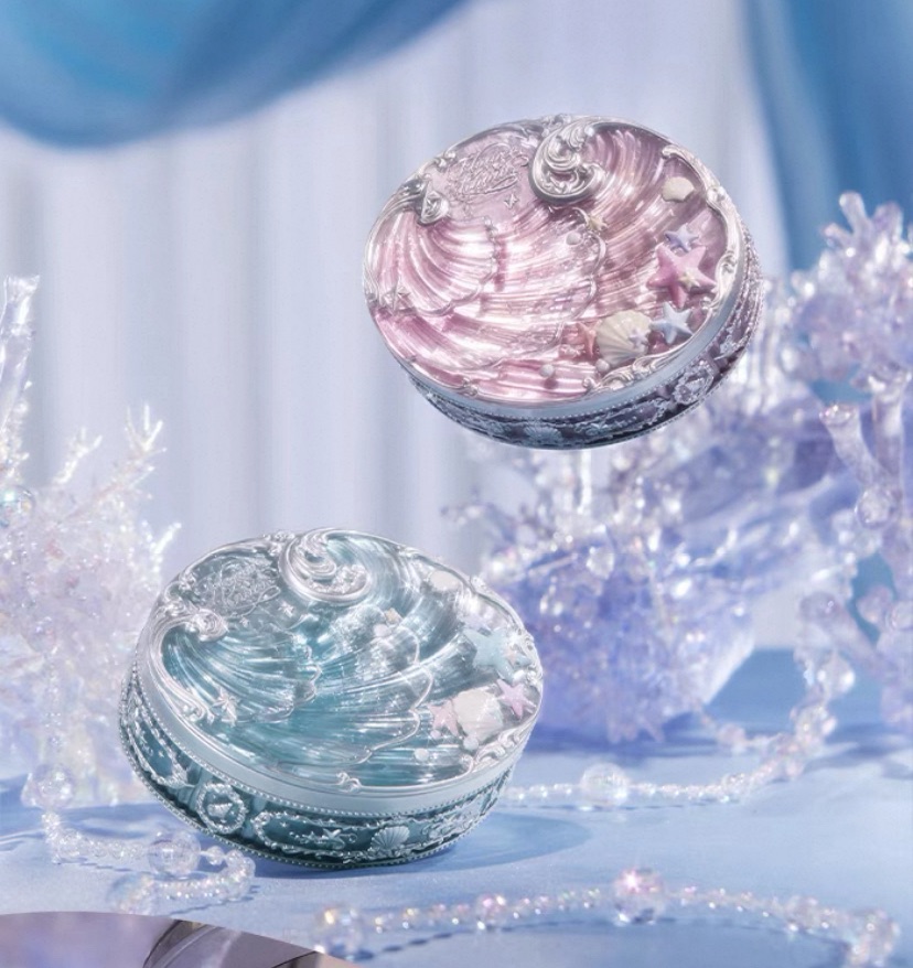 花知曉貝殼珍珠蜜粉餅 兩色選擇 混色定妝