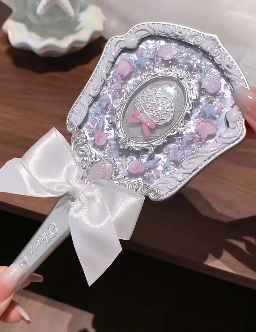 現貨！絕版復出 花知曉貝殼珍珠系列手拿鏡 藍色粉色白色