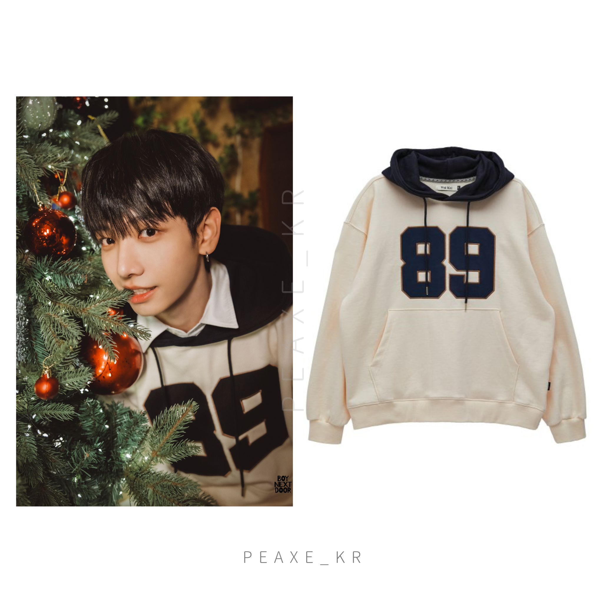 BOYNEXTDOOR JAEHYUN 明宰鉉 WAIKEI Color block 89 logo hood