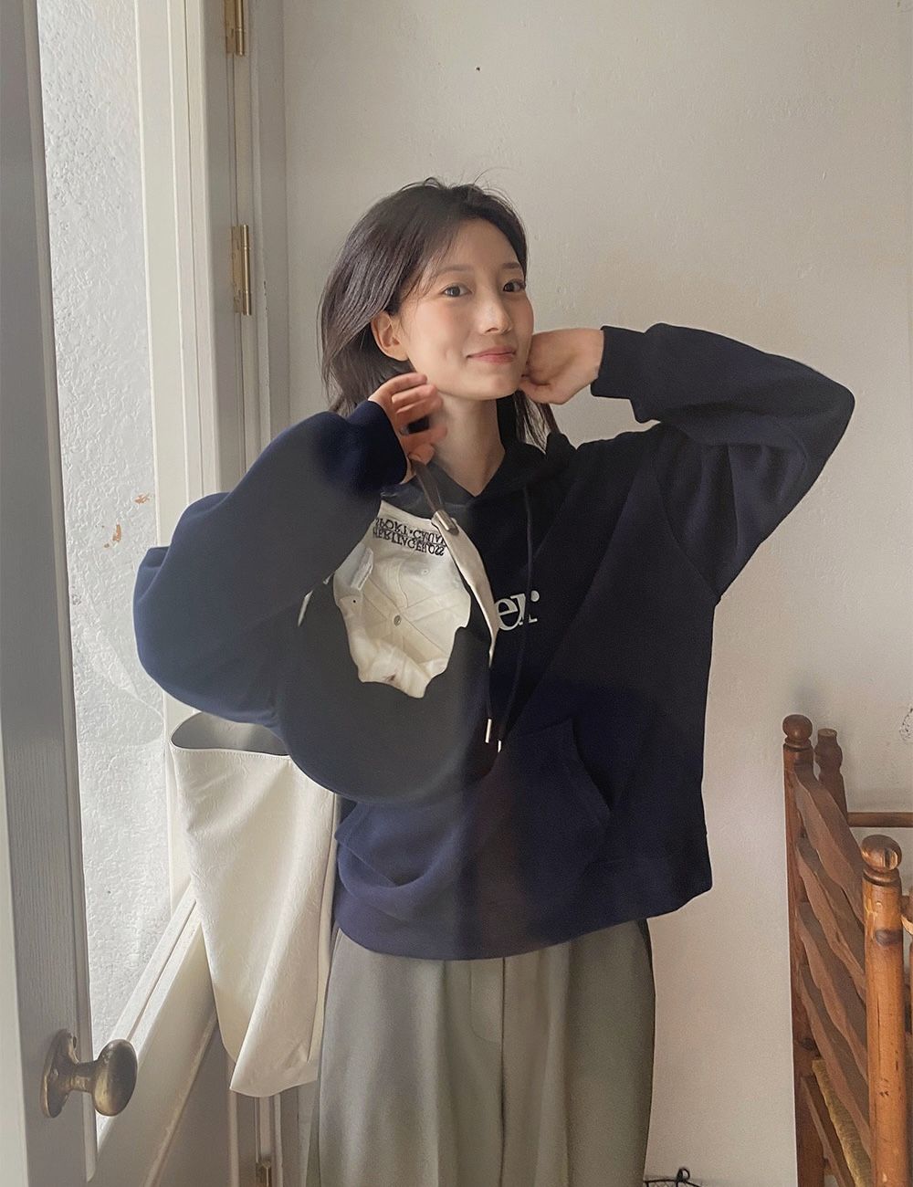正韓製親膚絨布連帽上衣 hood zip-up 3色 （ slowand 自訂款 ） 帽T 衛衣
