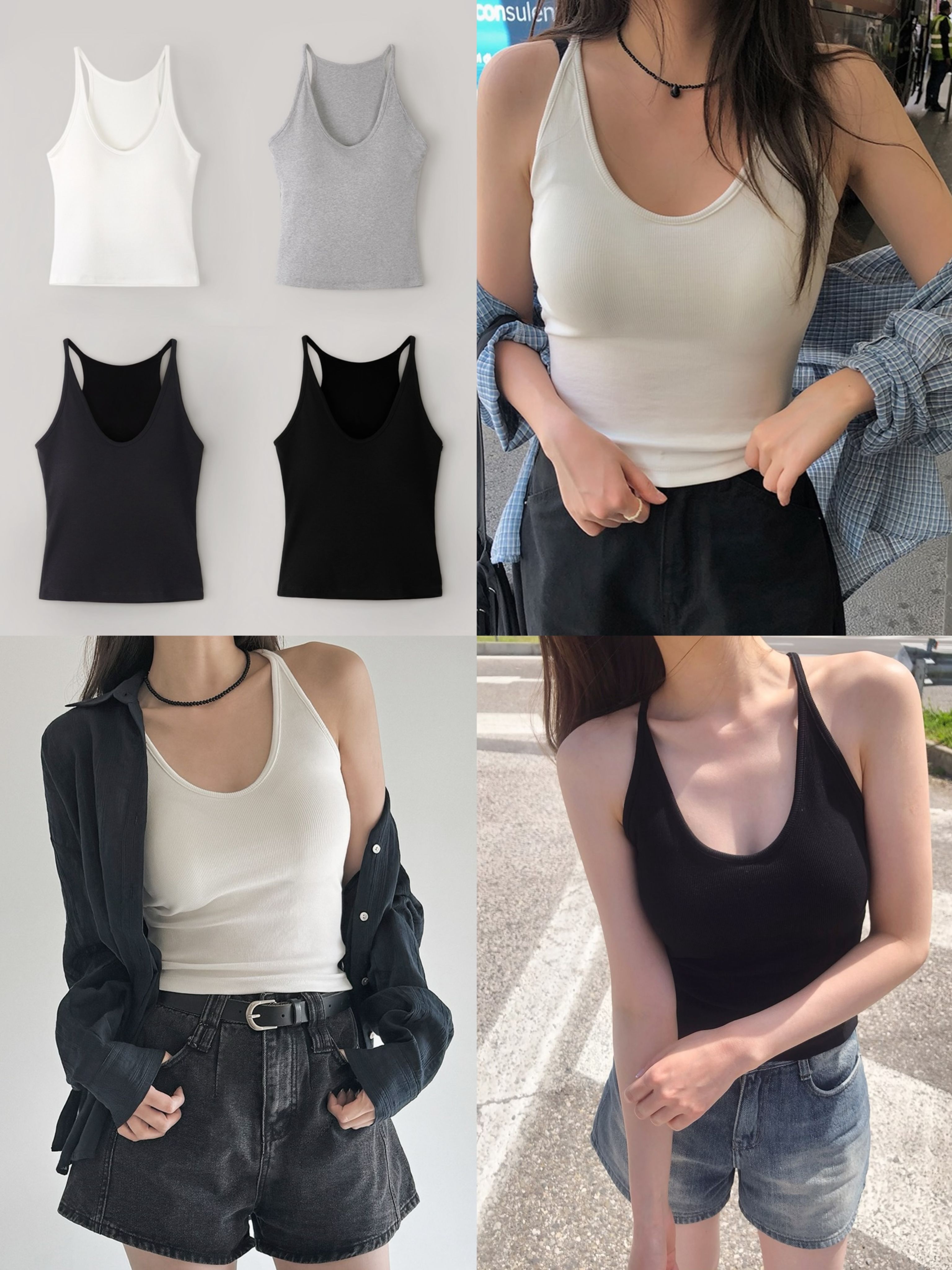 內衣free✿ ONLYSLOW 有胸墊掛脖背心 dress （ slowand 自訂款 ） 無袖 吊帶 細肩帶 U領
