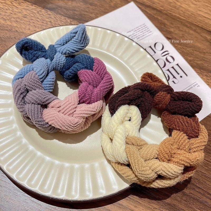 韓系編織粗繩彈力髮繩