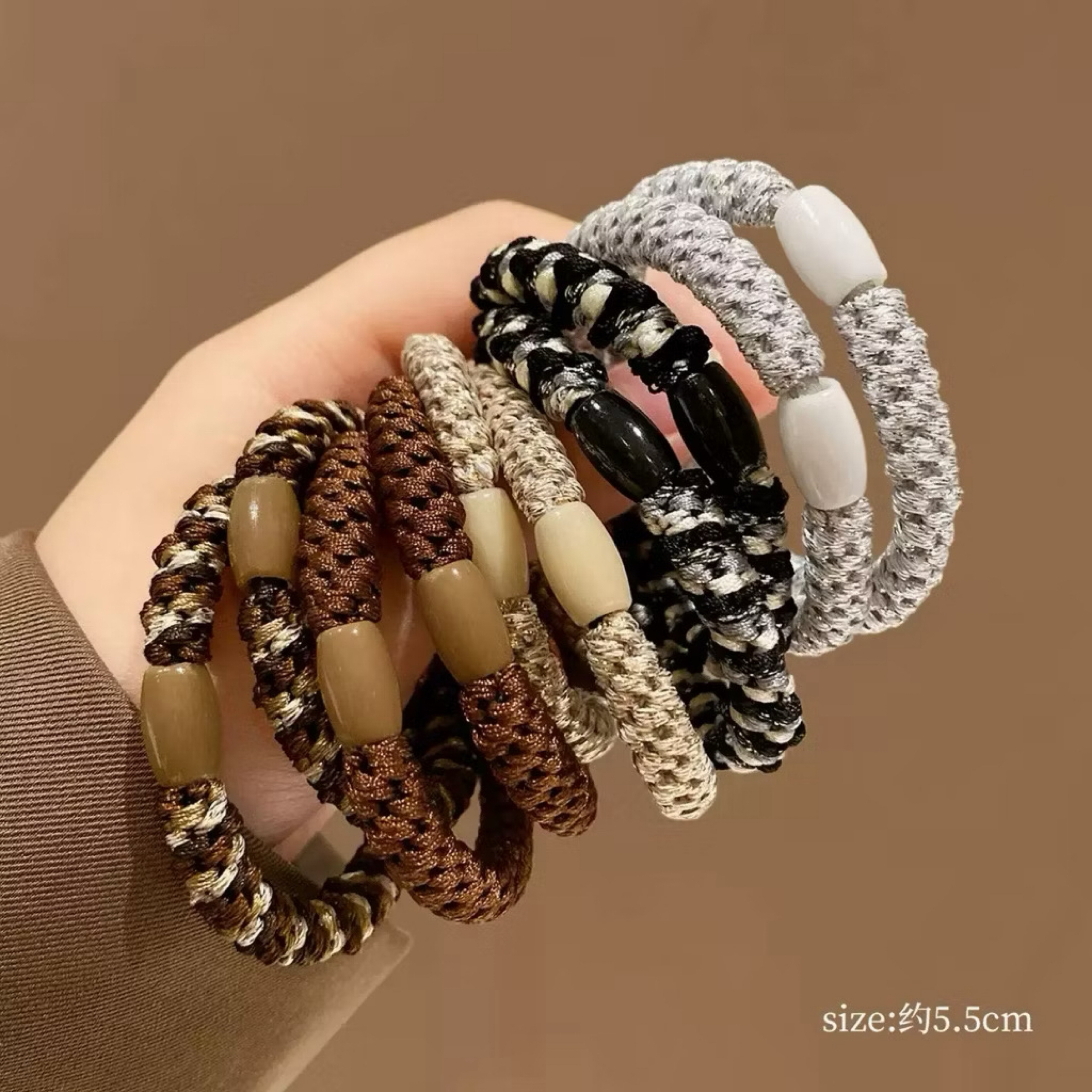 韓國大牌平替款編織加粗彈力髮圈