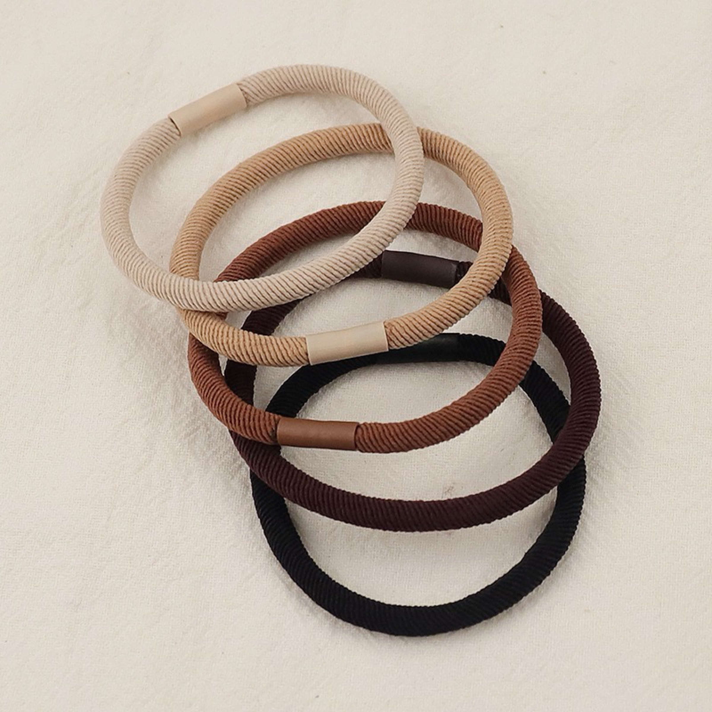 韓版高彈力斜紋髮圈（5色）