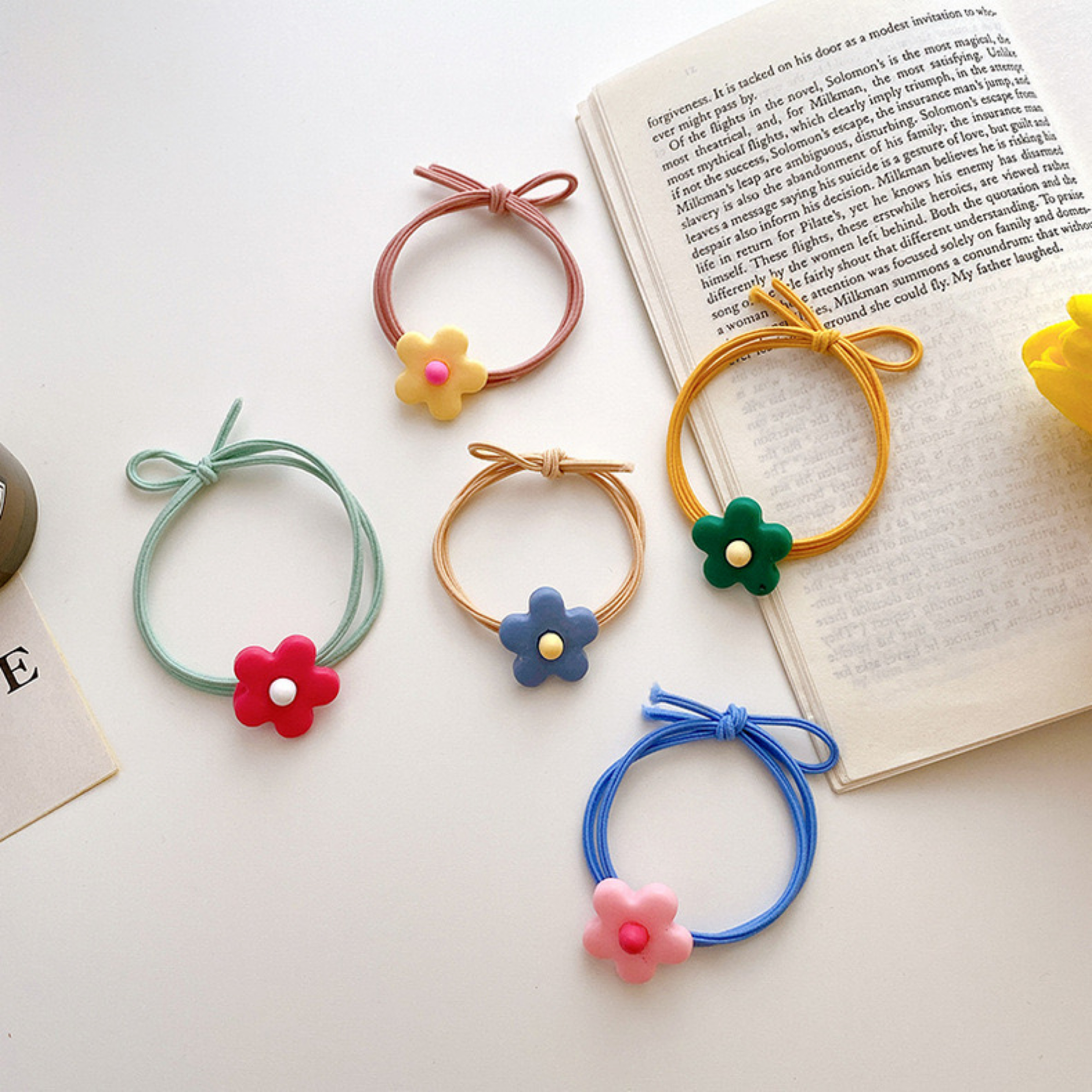 泫雅風💖韓版花朵彈力髮繩（5色可選）