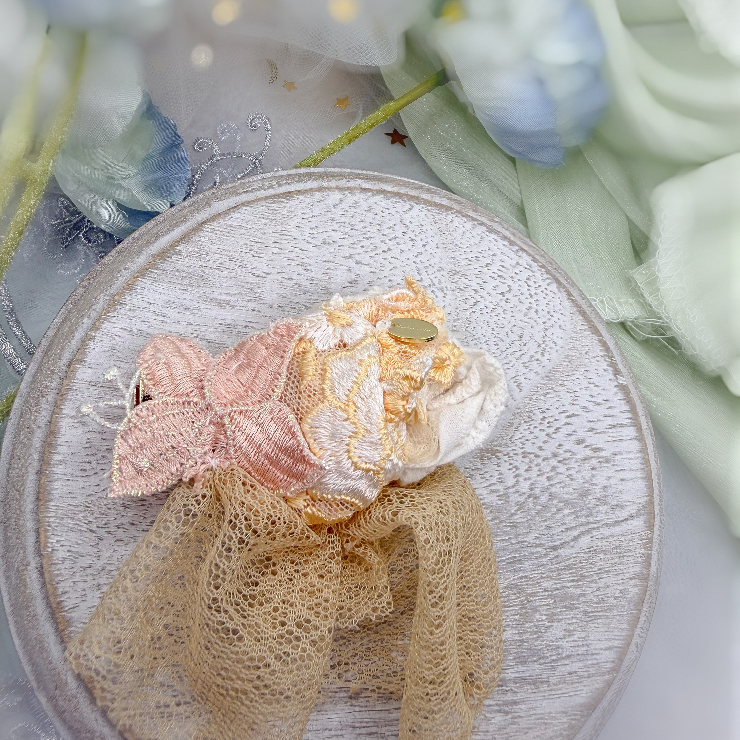 ［奶油花園］刺繡蕾絲髮夾