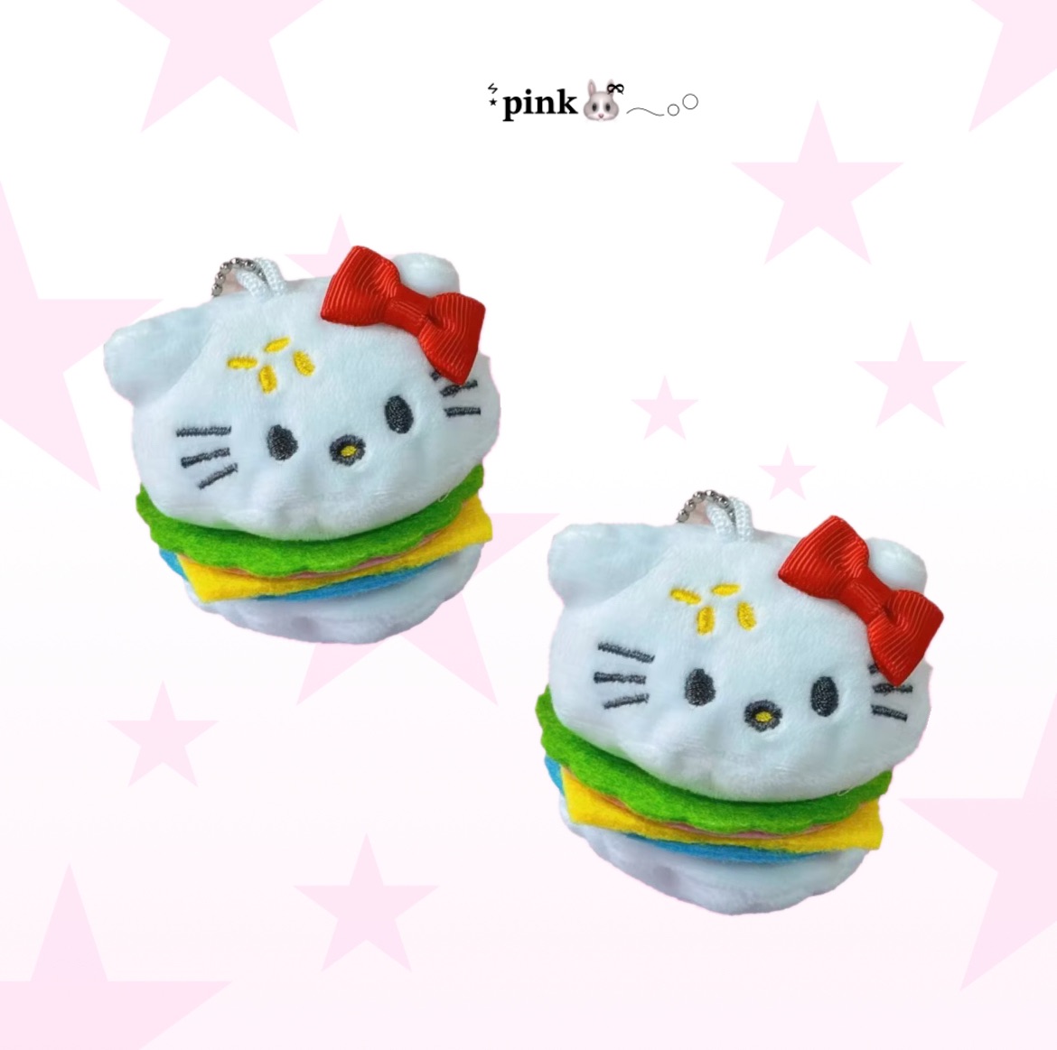 kitty漢堡吊飾.☆.｡.:*
