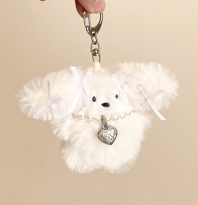 緞帶珍珠小狗吊飾⋆⁺₊⋆☆.