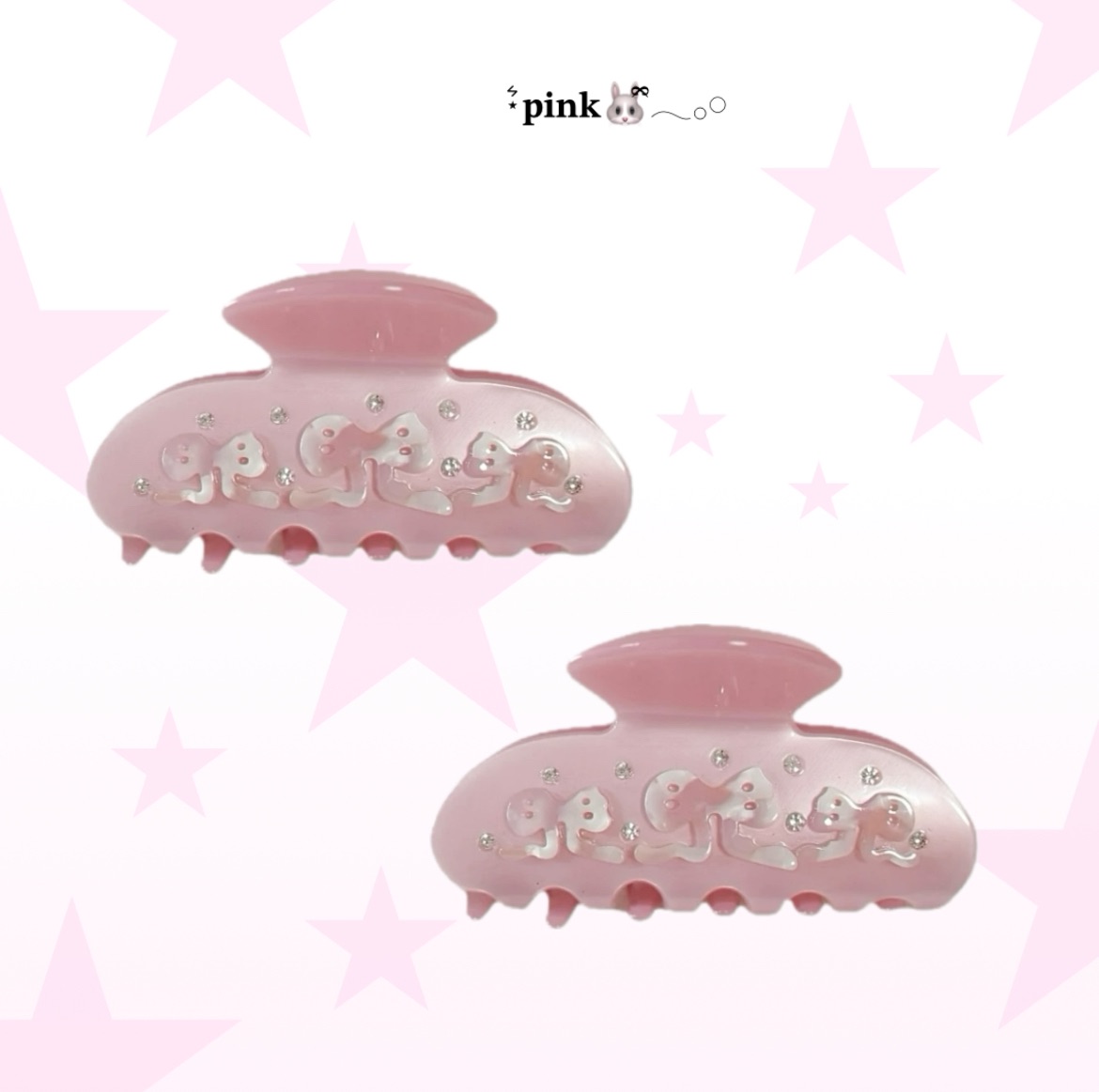 粉色蝴蝶結鯊魚夾⋆ ᖭི༏ᖫྀ .