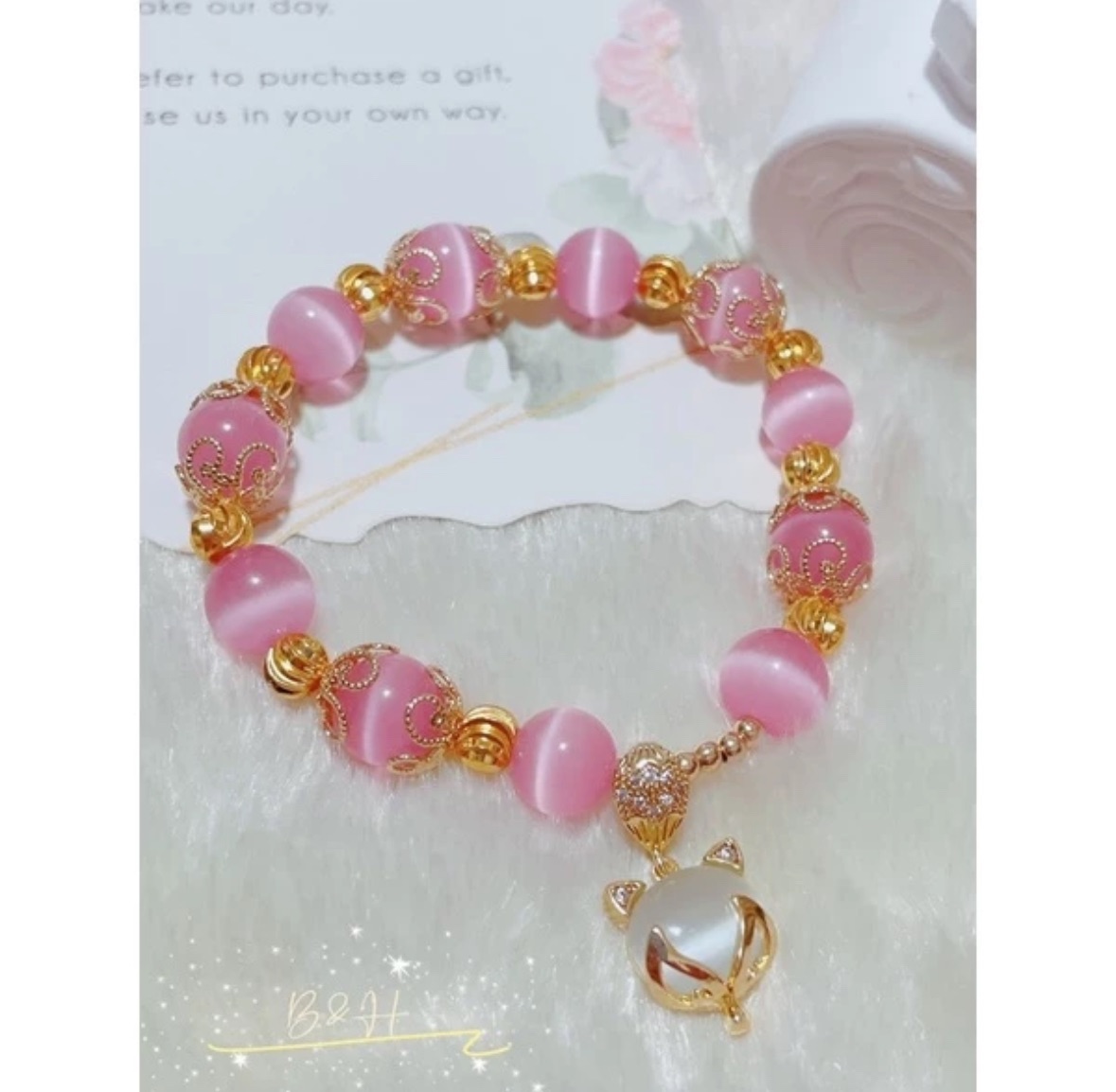 粉貓眼小狐仙♥️旺夫 助愛情 好運 財運 勇氣 桃花 人緣 客源 招財 健康 緩解情緒 勇氣 避邪