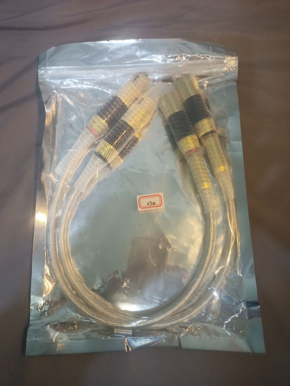 Edison audio 4層隔離 4芯鍍銀 + 碳纖維鍍金頭 XLR平衡線 50cm