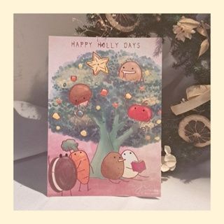 食物總動員 口水馬鈴薯 趣味聖誕卡 聖誕明信片