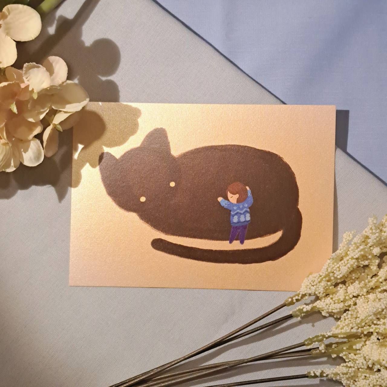 吉家有貓 貓咪系列之一 明信片（雙面有圖）  黑貓