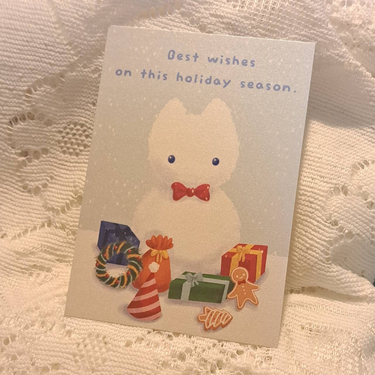 雪人貓咪禮物圍繞 趣味聖誕卡 聖誕明信片