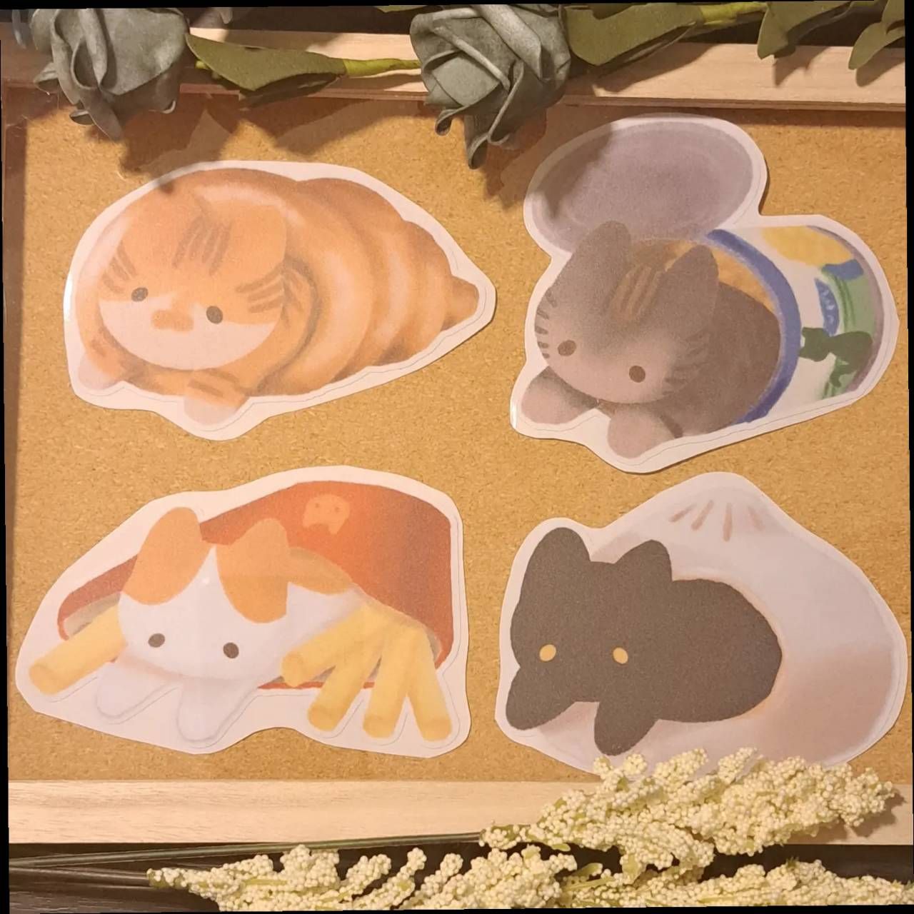 吉家有貓 食物貓貓 大貼紙  PVC防水霧面貼紙