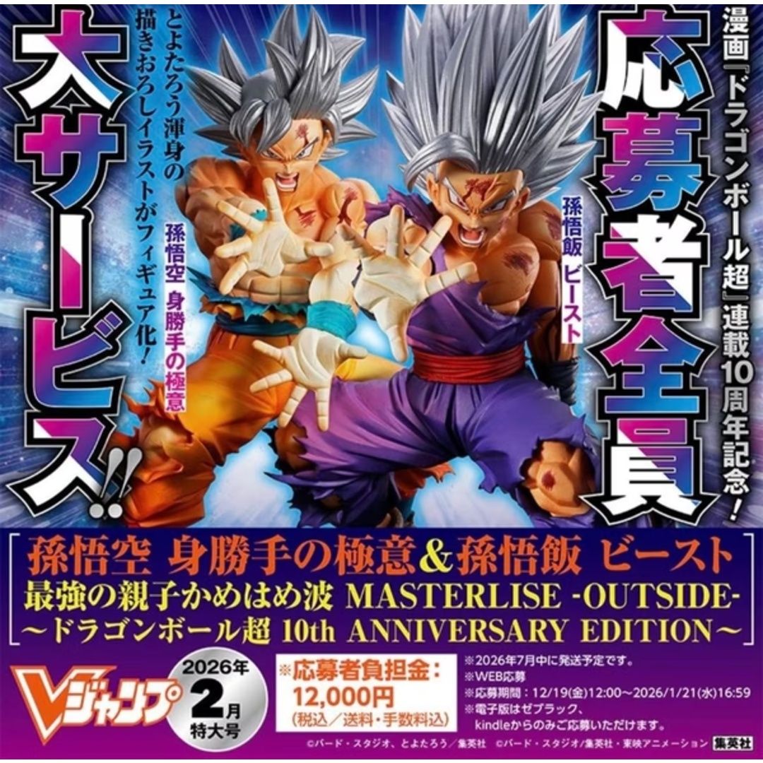 日版 限定 V JUMP 應募 七龍珠 孫悟空自在極意功＆野獸孫悟飯 最強親子龜派氣功