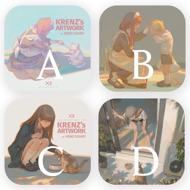 Krenz 插畫杯墊｜女僕 / JK