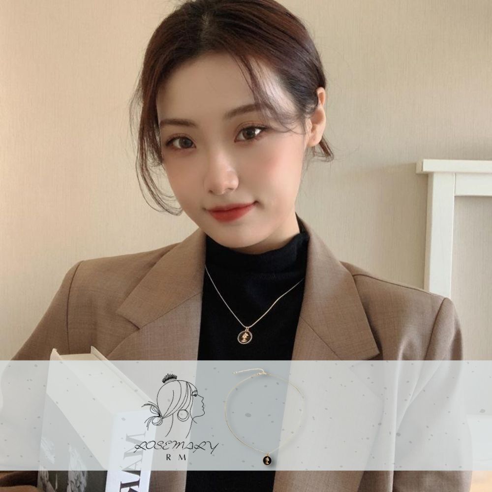 ♛ROSEMAYR♛ 韓版 法式復古 女王人頭像吊墜項鍊