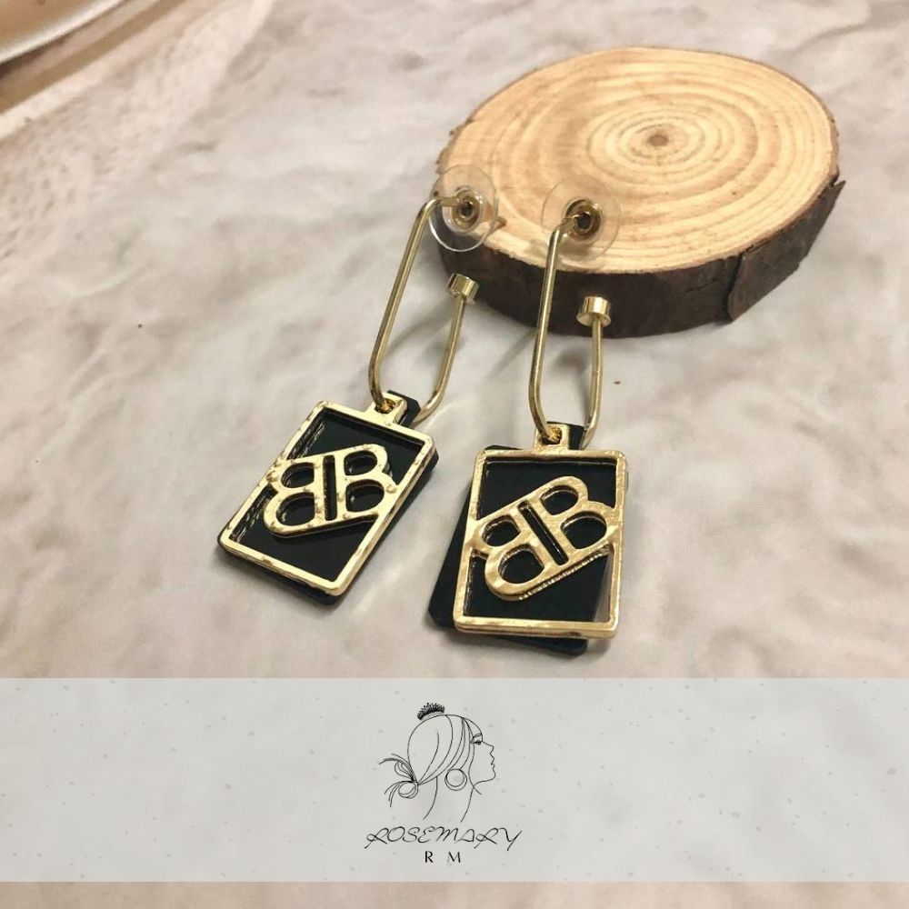 ♛ROSEMAYR♛[LX-0048] 韓版 時尚女王 方框雙B字母耳環