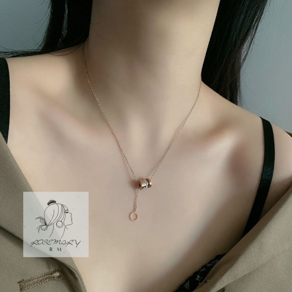 ♛ROSEMAYR♛[LX-0046] 韓版 優雅女神 小滾輪鑲鑽項鍊 鎖骨鍊 玫瑰金