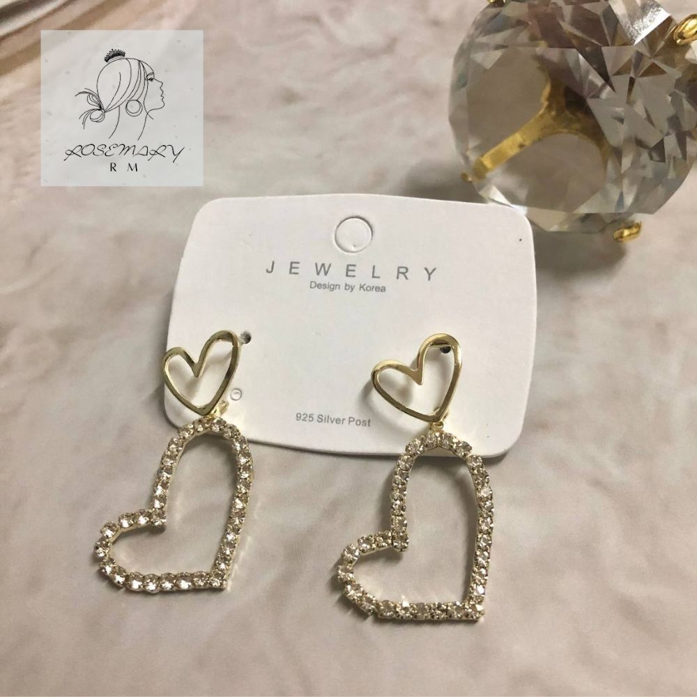 ♛ROSEMAYR♛[LX-0025] 韓版 韓系女神必備 吊墜鑲鑽愛心耳環