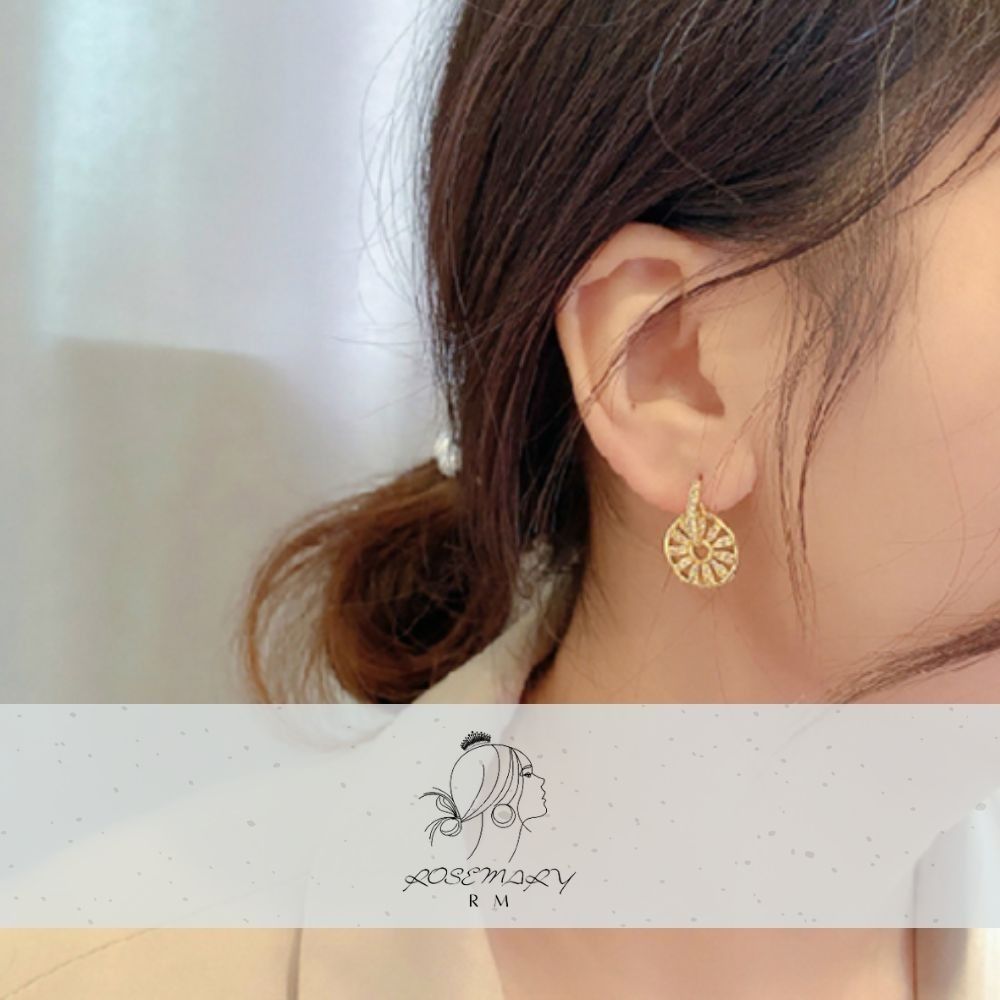 ♛ROSEMAYR♛[LX-0007] 韓版 甜美清新 車輪鑲鑽耳環