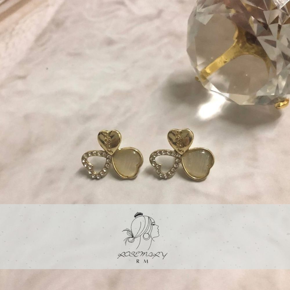 ♛ROSEMAYR♛[LX-0023] 韓版 清新甜美女孩 三葉鋯晶石耳釘 耳環