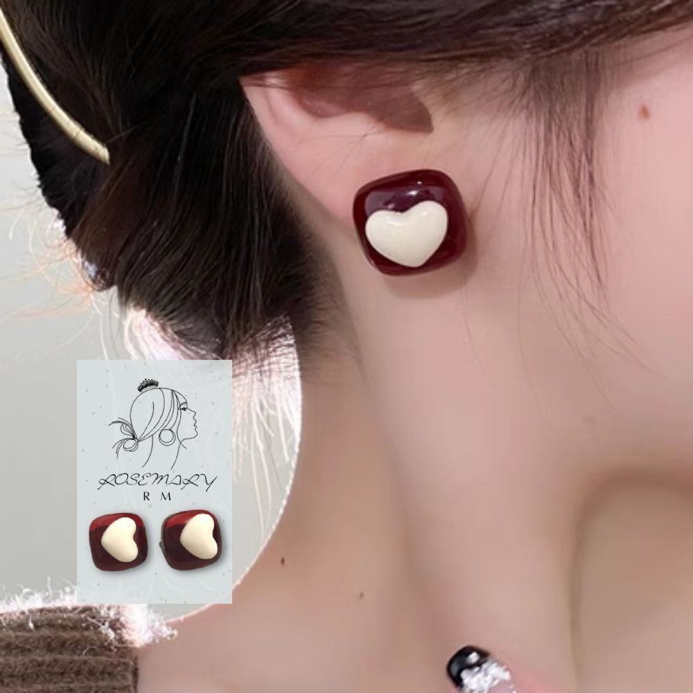 ♛ROSEMAYR♛[CR-0013] 韓版 法式復古 壓克力愛心耳夾