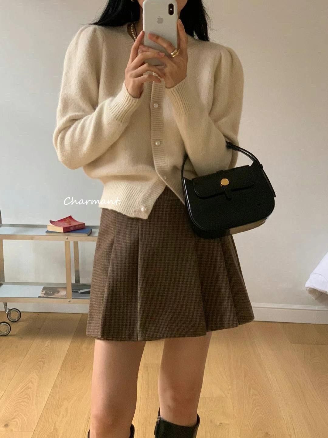 M1105軟萌萌針織澎袖外套