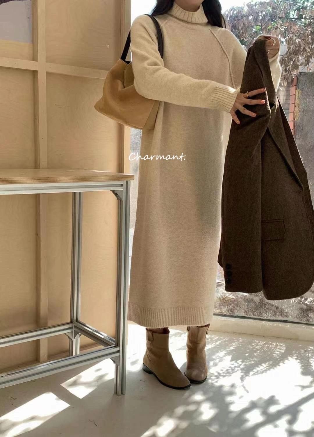 ️A1204早晨漫步高領針織洋裝