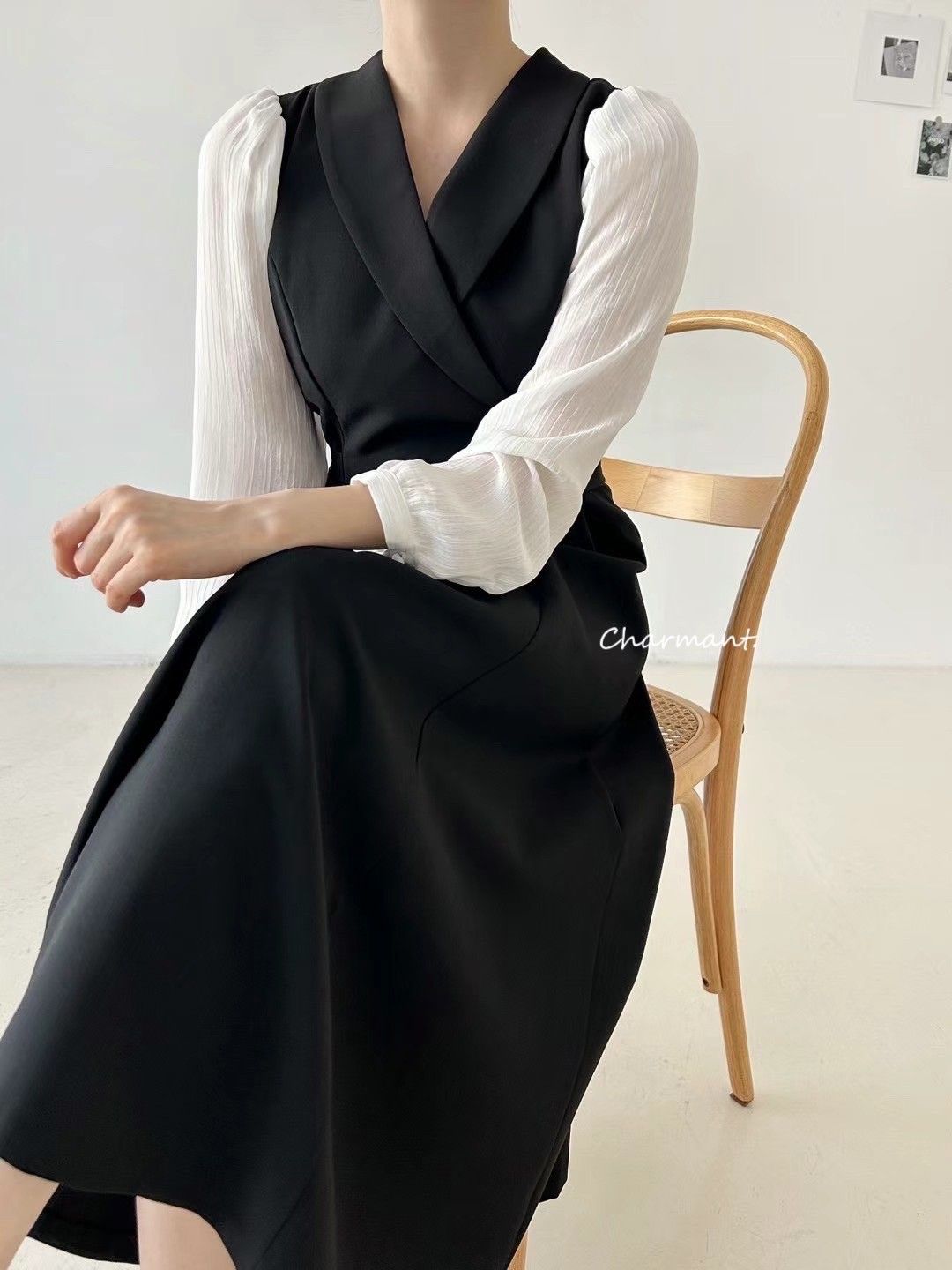 🏷️ C0115 質感歐膩V領洋裝