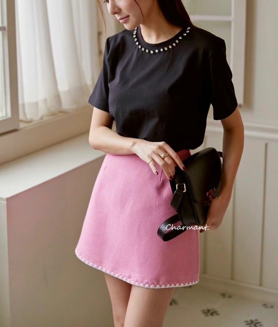 🏷️ N0119 巴黎印象滾邊小香裙