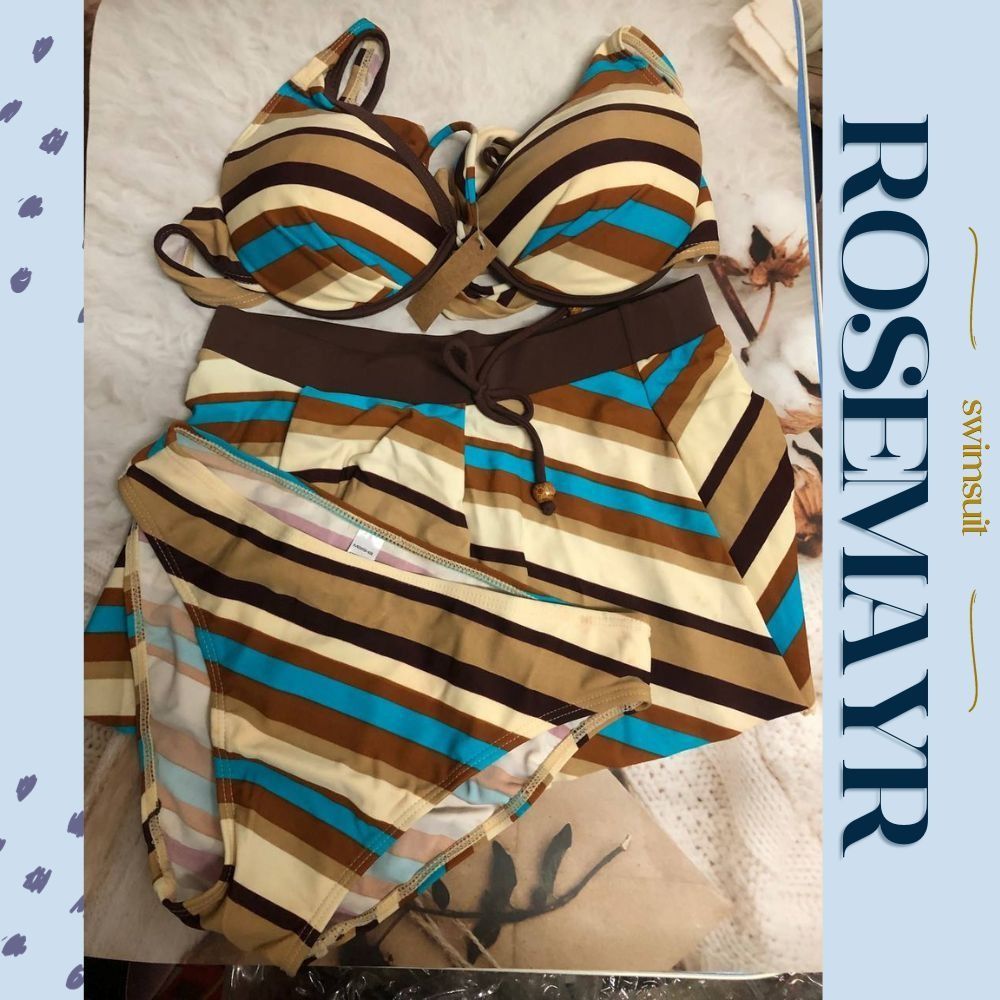 ♛ROSEMAYR♛廠商寄賣-叢林風條紋三件式泳裝 展示品